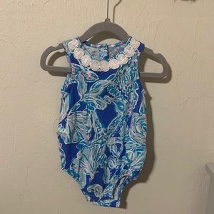Lilly Pulitzer blue body suit 3-6 months.